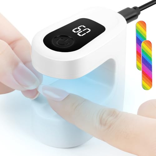 Alaoo Mini Uv Lampe für Nägel,Nagellack Uv Lampe Nageltrockner, 30s 60s Timer-Modi Nagel Lampe Tragbarer Nageltrockner für Uv Nagellack Nail Tips-Glue Gel für Anfänger,USB Nagellampe für Reisen