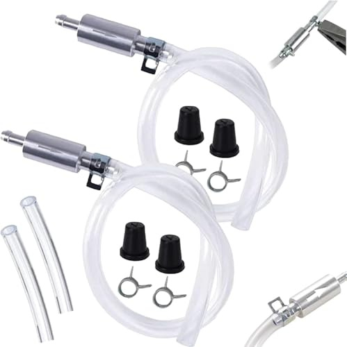 4 PCS Universal Brake Fluid Deflerator, Brake Bleed Hose, Brake System Bleeding Tools, Auto Motorcycle Clutch One-Way Check Valve Tube Deflation Tool Kit Hose with Metal Clamp (2 PCS)