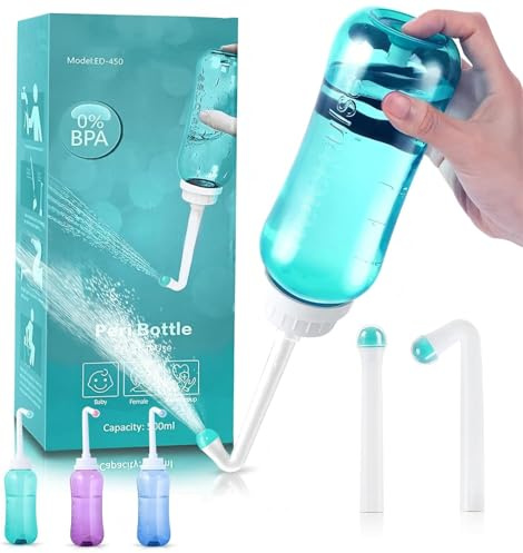 Po Dusche Intimdusche für Toilette - Podusche für Frau mit Taste,Intimdusche Wochenbett & Portable Bidet mit 2 Düsen,500ML Mobiles Toilette Wasserdichtes,Po Dusche für Frau,Grün