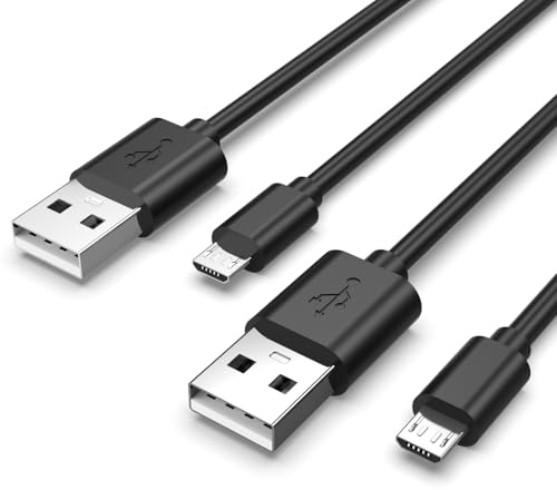 Superer Cable de alimentación: apto para Fire TV Stick HD, 4K, 4K Max, extra largo de 3 metros (paquete de 2) cable de carga micro USB (compatible con Roku Streaming Stick)