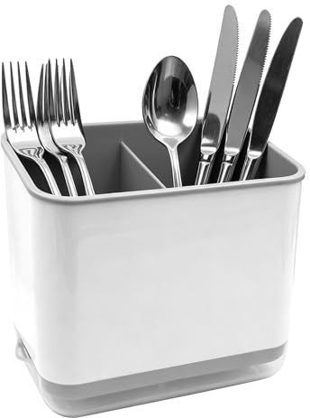 Fahibin Utensil Holder,Cutlery Holder,Cutlery Drainer for Sink, Cutlery Storage Sink Caddy Spoon Holder for Spoons, Forks, Cutlery
