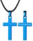 FaithHeart Lederkette Halskette Kunstleder Lederband Kette Drehverschluss Edelstahl Kette für Kreuz Anhänger Mit Gravur Mit 2 Namen