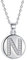 J.Endéar Buchstabe Kette 925 Sterling Silber Brief Initial N Disc Anhänger Halskette für Frauen Freundschaft 40 + 5cm einstellbar
