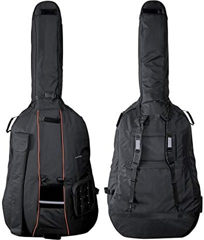 GEWA Kontrabass Gig-Bag Premium 1/4 - 10 mm Polsterung, Bogentasche, Rucksackgurte, Notentasche