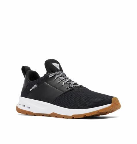 Columbia Mens Tamiami PFG Boat Shoe, Black/White, 10 US
