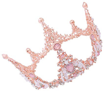 Strass Kronen Und Tiaras Kristall Braut Königin Prinzessin Tiara Round Crown für Geburtstag Party Favor Supplies Rosa