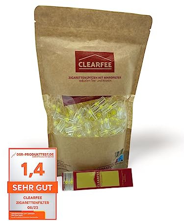 Clearfee 300 filtri per sigarette, con custodia da viaggio, 8 mm, regolari, microfiltro per sigarette, per meno catrame e nicotina, filtro in plastica, filtro alla nicotina, sistema di filtrazione