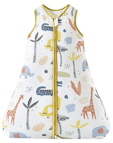 Chilsuessy Schlafsack Baby Winter 2.5 TOG Warm Winter Schlafsack Neugeborene Babyschlafsack Super weiche Baumwolle, Giraffe Wald, S/Baby Höhe 60-70cm