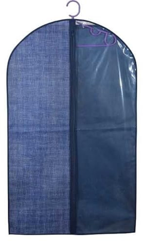 Virsus 6 Custodie porta abiti in TNT di colore BLU 6931, misura 100x60 cm, Copriabito Salvaspazio Antipolvere con lato Trasparente e Cerniera, Resistente alla Muffa, per Giacca, Camicie, Gonne