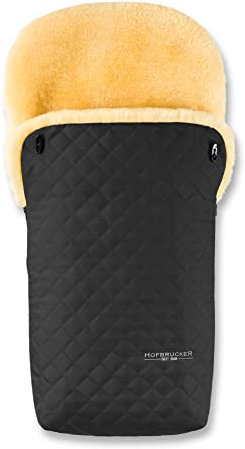 Hofbrucker Lammfell-Fußsack Putzi Limited Edition/Warmer Fußsack für Kinderwagen, Buggy, Tragetasche/Babyfußsack Stepp-Design/Winterfußsack echtes Lammfell/Made in Germany