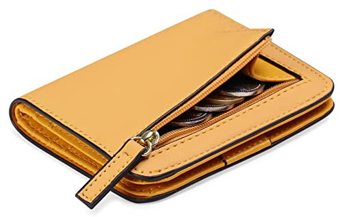 GAEKEAO Damen Geldbeutel klein mit RFID-Schutz, Mini Kurzer Geldbeutel Frauen Leder mit Zipper Brieftasche, Weich Bequem Süß Münzfach Portemonnaie