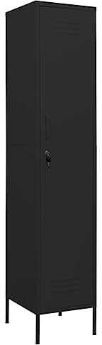 vidaXL Locker Cabinet Household Office Living Room School Furniture Modern Storage Locker-Style Filing Cabinet Organiser Black Steel
