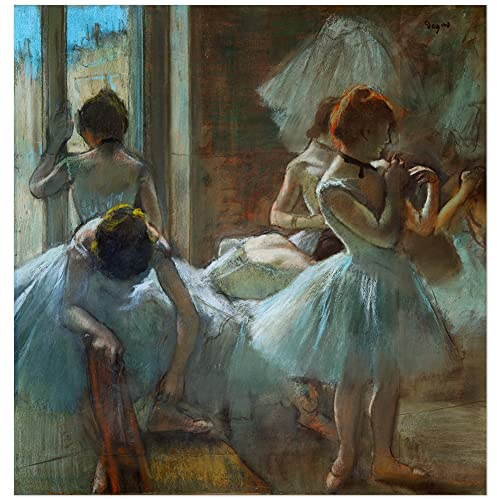 JUNIWORDS Poster, Edgar Degas, Blaue Tänzerinnen in der Pause, 90 x 86 cm (3000785)