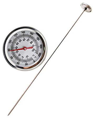 Kompost-Thermometer, Edelstahl-Sonde, Temperaturleitung, 50 cm Länge, Gartenwerkzeug