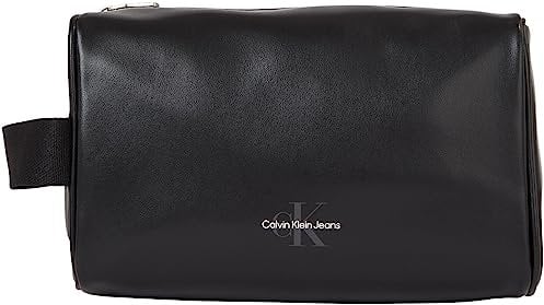 Calvin Klein Jeans Homme Trousse de Toilette Monogram Soft Simili Cuir, Noir (Black), Taille Unique