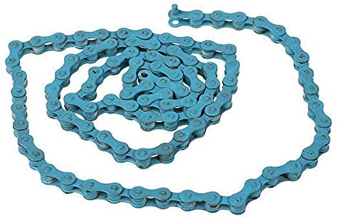 BAtlam Fahrradkette Fahrrad MTB BMX Rennrad 1/2 X 1/8 Feste Kette Single Speed 96 Glied (Farbe : Grün) (Blau)