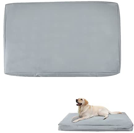 Nogsay Dog Bed Cover,Waterproof Dog Crate Mattress Cover,Removable & Washable Bed Covers for Dogs,Zippered Dog Crate Bed Cover,Pets Cat Mat Cushion Beds Protector Cover (Dog Bed Covers Only) Grey, L