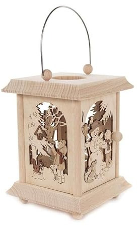 Tischlaterne Laterne Holzlaterne - Original Erzgebirge * viele Verschiedene Motive wählbar * (Winterkinder)