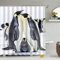 VEERAL Süßer Pinguin Duschvorhang 120 x 200 cm, 3D Pinguin-Tier Duschvorhang Anti-Schimmel Textil, Shower Curtains Polyester Stoff Wasserdicht Duschvorhänge für Badezimmer, Bad Vorhang mit 8 Haken