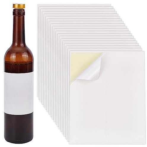 PH PandaHall 20 feuilles/80pcs Étiquettes adhésives pour Bouteilles de vin Autocollants d'étiquettes de vin personnalisés Autocollants Blancs d'étiquette Vierge Couvertures d'étiquettes de Bouteilles