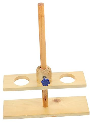 BUGUUYO 1 Supporto per Imbuto per Chimica Supporto in Legno a 2 Fori per Forniture Attrezzatura per Esperimenti Casuale