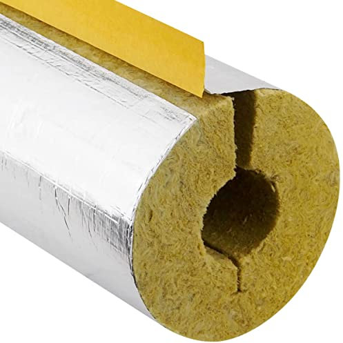 Sanitärshop Baustoffe & Sanitär Set: 10 Stück 15x20mm Steinwolle Rohrisolierung Rohrschale alukaschiert Dämmschichtdicke 20 mm Armacell 100% Isolierung für Warmwasser und Heizungsleitungen