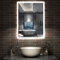 Aica Sanitär LED Badspiegel 60×80cm mit Uhr 3 Lichfarbe dimmbar Memory Wand/Touchschalter Anti-Beschlag Spiegel mit Beleuchtung energiesrarend