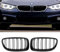 DROMEDARY Kühlergrill Nieren Schwarz für BMW 3er E90 E91 2009-2011 ABS-Doppellamellen, schwarz glänzende Grills
