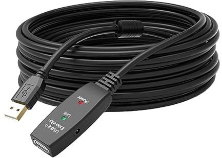 Xingsiyue 20M USB 2.0 Active Repeater Cable Extension Lead with Signal Amplification, Signal Amplifier Repeater USB Connection Cord