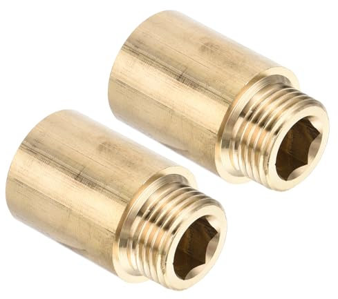PATIKIL Shower Head Extension Arm, 2 Pack Brass G1/2 Male to Female Thread 41mm Length Pipe Fitting Shower Head Extender