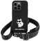 KARL LAGERFELD KLHCP15SSCBSCNK Hülle für iPhone 15 6.1 hardcase Schwarz Crossbody Silicone Choupette