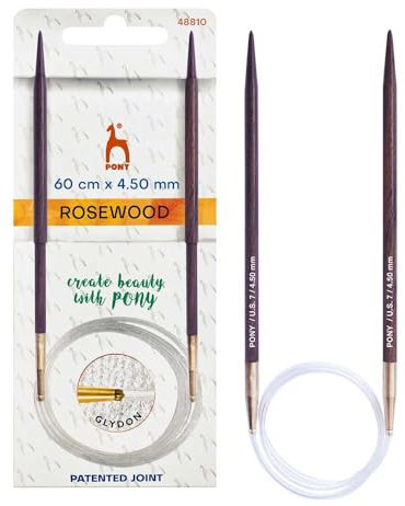 Pony Rosewood Rundstricknadeln Holz 60cm 4,5mm - 1 Stück