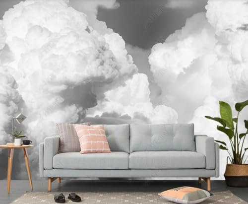 songqians Papier Peint Panoramique Nuages Noirs Et Blancs Papier Peint 3D Tapisserie Murale Décoration Chambre Salon -336527 200x140cm