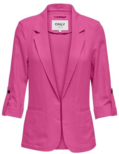 ONLY Blazer da donna con collo a risvolto, rosa lampone, 46
