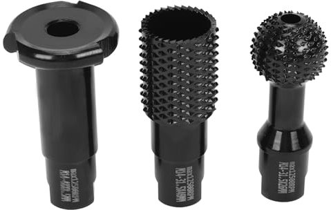 aleawol 3-teiliges Kugelfräser Holz Schnitzen,14 mm Raspelscheibe Kugelmeißel Drehgrat Raspel Set für Winkelschleifer Holz 115/125mm Zum Schnitzen Schleifen Polieren und Schlitzen