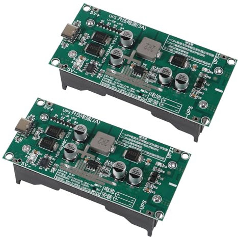 JUZITAO 18650 Lithium-Batterie-Schnelllademodul DC-DC Step Up Booster USV unterbrechungsfreie Stromversorgung/Konverter Typ-C 5 V 9 V 12 V, 2 Stück
