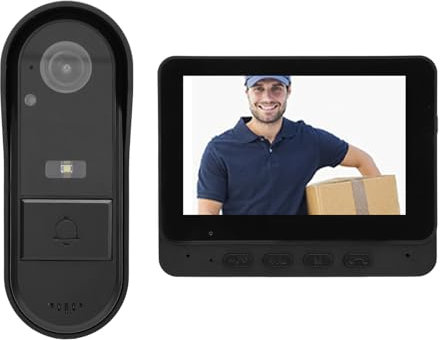 GOWENIC Video-Türklingelkamera, 1080P Kabellose Türklingel-Videokamera, Weitwinkel-Nachtsicht, 2-Wege-Gespräch, WiFi-Video-Türklingel mit Klingelton, Batteriebetrieben, Wasserdicht und