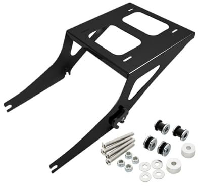 Fahrrad Gepäckträger Vorne Für Harley Für Tour Fat Boy Fatboy FLSTF Softail 2008-2016 2009 2010 2011 2012 2014 Motorrad Pack Stamm Montieren Gepäck Rack Vorderrad Gepäckträger(Black)