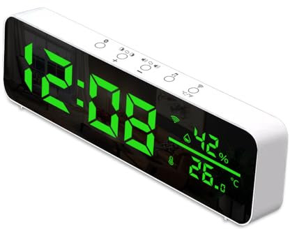 Irishom WiFi-Digitaluhr mit Temperatur- und Feuchtigkeitssensor APP Smart-Wecker LED-Zeitanzeige Echtzeitüberwachung Temperatur Luftfeuchtigkeit für Wohnzimmer Büro Schlafzimmer