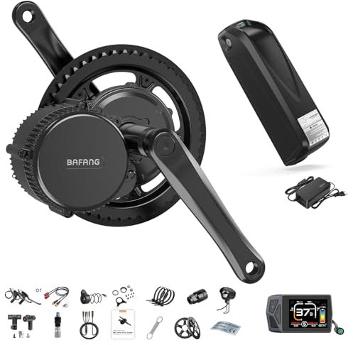 Bafang BBS01B 36V 350W Mid Drive Motor Kit con Batteria 36V13Ah Downtube e EKD01 Display LCD, Kit di Conversione Ebike per Bici da Mountain, Strada, Pendolare con Movimento Centrale 68MM