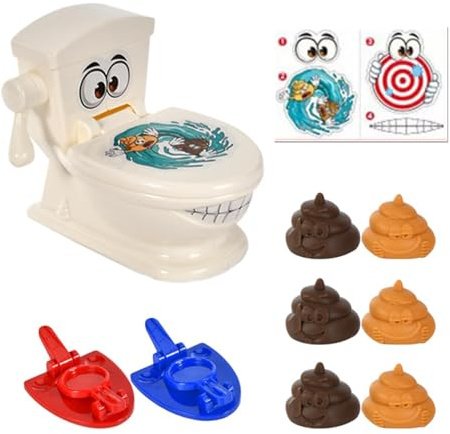 Moxeupon Toilettenspielzeug | Interaktives Familienspielzeug, Simulations-Toilettenauswurf, Wurfspielzeug, Scheiße, kreative Gesellschaftsspiele für die Familie, Auswurfsimulation