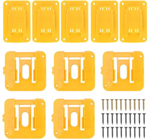 Battery Holder Tool Holder, 5 Packs Battery Mount Holder for Dewalt 20V 60V Battery 5 Packs Tool Storage Wall Mount for Dewalt 18v Tools