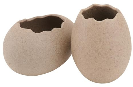 LIFKICH Keramik Vase Ei Schalen Form Hydrokultur Pflanzentopf Kreative Blumenvase Für Zuhause Rutschfester Pflanzenbehälter 2 Stück