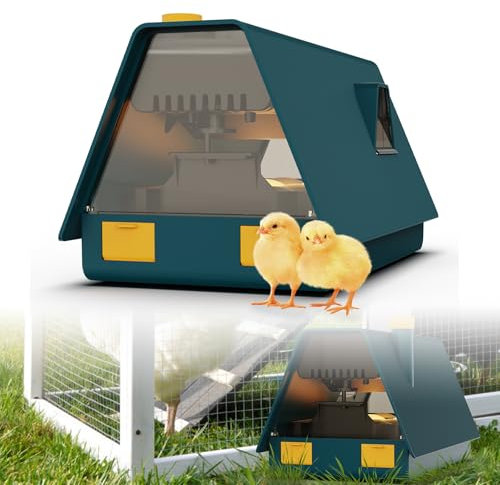 Froadp 10 Eier Brutautomat Hühn Vollautomatisch aus ABS mit Automatischem Wenden und Befeuchtung Hühner Wärmeplatte für Küken, Dunkelgrün