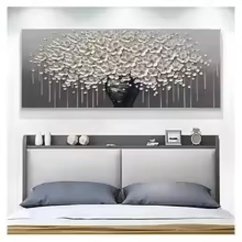 Ölgemälde mit goldenem Geldbaum, Blume, Druck auf Leinwand, abstrakt, Wanddekoration, Bild für Wohnzimmer, Geschenk, 60 x 80 cm, rahmenlos