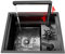 GOKEUEKDY Fregadero pequeño Oculto de un Solo Cuenco en Color Negro para Barra - Doméstico y Comercial, Ahorra Espacio, Fregadero pequeño con Grifo elevable para lavavasos (45 x 38 x 22 cm)