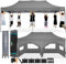 COBIZI Carpa Plegable 3x6 con Pared Lateral,Impermeable Carpa Plegable,Carpas para Exteriores Pergola,Cenadores para Jardin Fiesta Camping Playa (3 por 6m Gris)