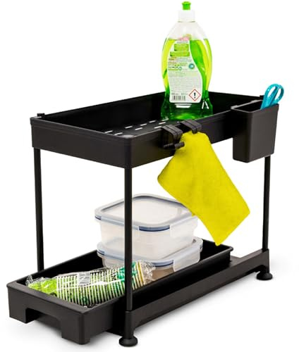 SALVASPAZIO Organizer Sottolavello Cucina a 2 Livelli - Porta Detersivi, Organizzatore Sottolavello - Ripiano Cucina e Bagno (No Griglia)
