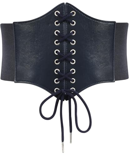 WERFORU Ceinture Corset Rétro pour Femmes Corset Femme à Lacets Ceinture Large Élastique Waspie pour Robes