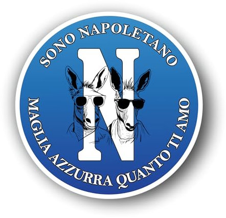AMA SHOP Adesivo Sagomato in PVC Sono napoletano |Divertente |Napoli|adatto per casco auto moto Pc, laptop |Decalcomania|CM.10
